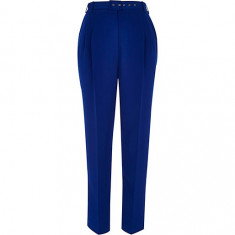 Pantaloni River Island bright blue belted slim TROUSERS foto