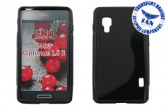 Husa Silicon LG Optimus L5 II E460 Negru (Fan Courier gratuit) foto