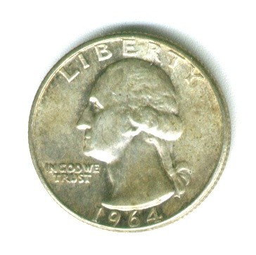 SUA STATELE UNITE ALE AMERICII QUARTER DOLLAR 1964 ARGINT EXCELENTA SPRE AUNC foto