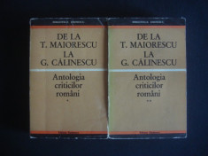 DE LA TITU MAIORESCU LA GEORGE CALINESCU - ANTOLOGIA CRITICILOR ROMANI 2 volume foto