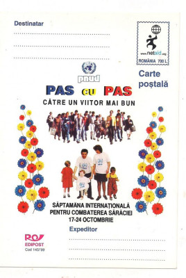 #carte postala-Editia de lux-SAPTAMANA INTERNATIONALA PENTRU COMBATEREA SARACIEI 17-20 octombrie 1999 -marca fixa foto
