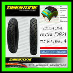 ANVELOPA CAUCIUC 100/80-10 100x80x10 100-80-10 DEESTONE D821 PLY Rating: 4 Tubeless Calitate Exceptionala MADE IN THAILAND Moto Scuter foto
