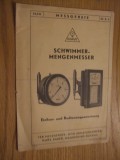 SCHWIMMER - MENGENMESSER - Catalog ; lb. germana - 8 p., Alta editura