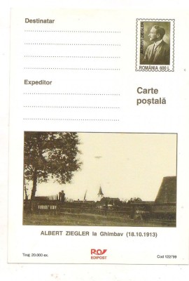 #carte postala-Editia de lux)-ALBERT ZIEGLER la Ghimbav(18.10.1913)-marca fixa foto