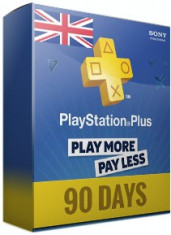 Playstation Plus 90 days Card PSN UK - PS3 / PS4/ PS Vita foto