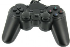 Controler USB PC Joypad cu Vibratie Negru 49030 foto