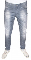 (MARIME MAI MARE) BLUGI CONICI H&amp;amp;amp;M - FADED GREY JEANS - SKINNY / SLIM - ( MARIME: 32 ) - TALIE = 89 CM / LUNGIME TOTALA = 110 CM foto