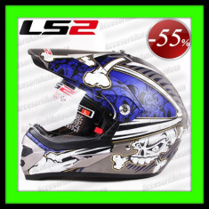 CASCA MOTO LS2 MX433 BLUESKUL :M,L,XL: Casca Moto Cross cu Viziera foto