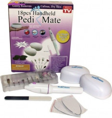 KIT SET PEDICHIURA MANICHIURA PEDI MATE 18 Piese. PRODUS VAZUT LA TV Model nou pe piata. Ingrijire unghii. PILA. foto