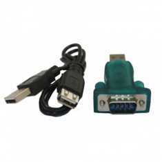 Adaptor USB 2.0 la 9 Pin RS232 DB9 COM Port Serial verde WWC0012GR foto