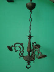 CANDELABRU DIN ANTIMONIU ,CU 3 BRATE ,ANII 1930 -40,PT DECOR,.reducere foto