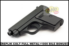 PROMOTIE ! AIRSOFT FULL METAL REPLIK COLT ,CALIBRU 6mm,PROPULSIE LEGALA SPRING+1000 BILE BONUS! foto