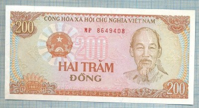 1187 BANCNOTA - VIETNAM - 200 DONG - anul 1987 -SERIA 8649408 -starea care se vede foto