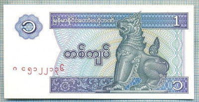 1170 BANCNOTA - MYANMAR - 1 KYAT - anul (1996) -SERIA indescifrabila -starea care se vede foto