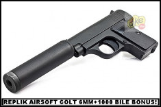 REPLIK AIRSOFT COLT CU AMORTIZOR CALIBRU 6mm,FULL METAL + BONUS 1000 BILE. foto