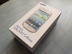 SAMSUNG Galaxy S3 mini white sigilat - 00.00 min , garantie 2 ani ! foto