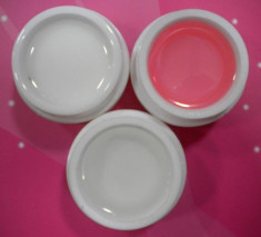 set 3 x gel uv Sina, roz transparent, alb french si transparent, 15 ml, pentru constructie unghii false foto