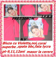 Bluze roz cu Violetta,noi,pt 9,11,12 ani,MODEL NOW foto