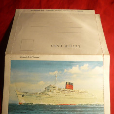 Carte Postala Navala inchisa Compania Navala Cunard Nava RML Caronia Anglia