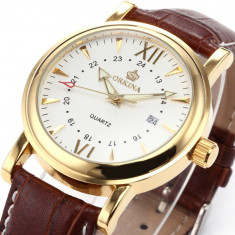 Ceas de mana de LUX auriu cu maro - produs premium pret de criza foto