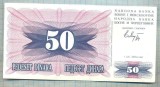 1162 BANCNOTA - BOSNIA -HERTEGOVINA - 50 DINARA - anul 1992 -SERIA 56361234 -starea care se vede