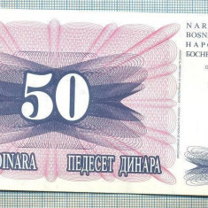 1162 BANCNOTA - BOSNIA -HERTEGOVINA - 50 DINARA - anul 1992 -SERIA 56361234 -starea care se vede