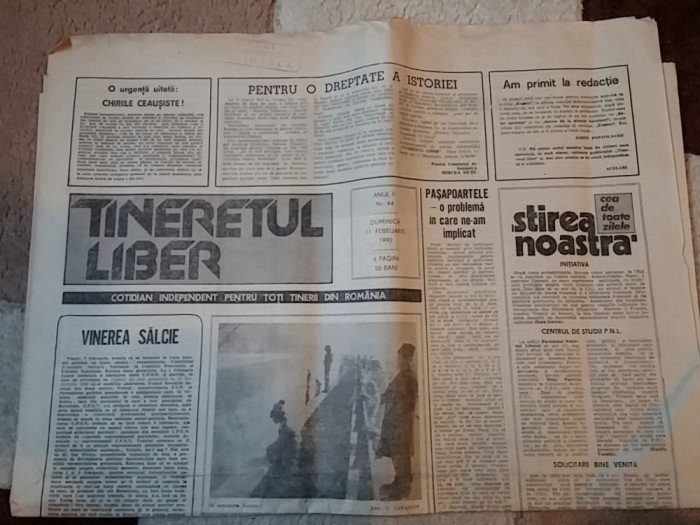 ziarul tineretul liber 11 februarie 1990