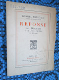Gabriel HANOTAUX - REPONSE au DISCOURS de M. Paul VALERY (prima editie - 1927 - cu semnatura lui ION MARIN SADOVEANU)