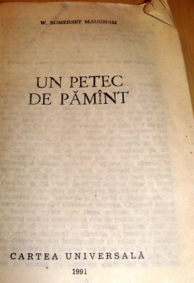 UN PETEC DE PAMANT - W. Somerset Maugham foto