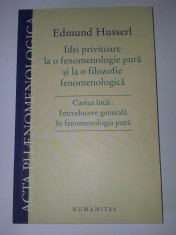 E. Husserl, Idei privitoare la o fenomenologie pura. Cartea I foto