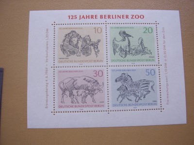 Germania Berlin 1969 fauna MI 338-341 ( bl.2) MNH foto