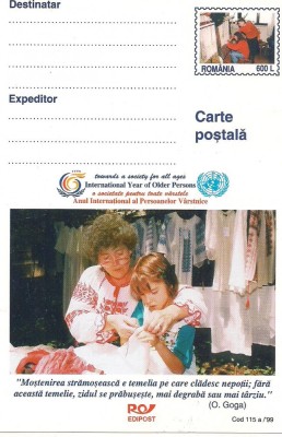 #carte postala-Editia de lux-ANUL INTERNATIONAL AL PERSOANELOR VARSNICE--marca fixa foto