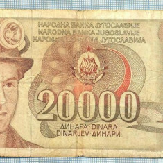 1220 BANCNOTA - YUGOSLAVIA - 20 000 DINARA - anul 1987 -SERIA 7756624 -starea care se vede