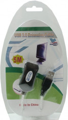 Cablu prelung., cu amplif. USB A, tata - USB A, mama, 5 m 03281 foto