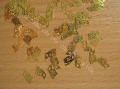 Set 10 decoratiuni aurii jumatati fluturi pentru unghii nail art manichiura foto