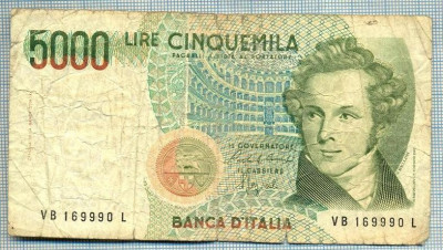 1237 BANCNOTA - ITALIA - 5 000 LIRE(CIAMPI+SPEZIALI) - anul 1985 -SERIA 169990 -starea care se vede foto