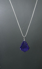 Livrare gratuita! Pandantiv cristal swarovski baroque violet si lant argint - bijuterii handmade mireasa foto