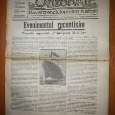 revista orizontul 8 noiembrie 1927 - scufundarea vaporului " principesa mafalda