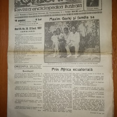 revista orizontul 22 septembrie 1927 ( fotografie maxim gorki si familia sa )
