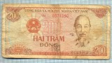 1294 BANCNOTA - VIETNAM - 200 DONG - anul 1987 -SERIA 0374890 -starea care se vede