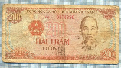 1294 BANCNOTA - VIETNAM - 200 DONG - anul 1987 -SERIA 0374890 -starea care se vede foto