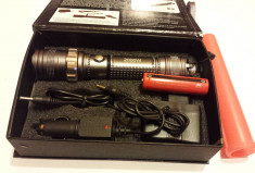 Lanterna 2000W Cu Baston Semnalizare LED CREE Q5 Acumulator Ultrafire 18650 -4800 mAh Incarcator masina+ casa foto