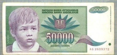 1292 BANCNOTA - YUGOSLAVIA - 50 000 DINARA - anul 1992 -SERIA 2609372 -starea care se vede foto