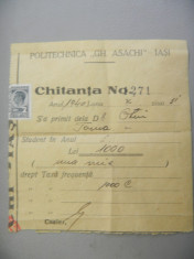 CHITANTA Taxa facultate 1940 foto