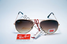 Ochelari De Soare Ray Ban Aviator +Cadou Saculet Si Laveta foto