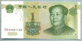 1326 BANCNOTA - CHINA - 1 YUAN- anul 1999 -SERIA 401105 -starea care se vede