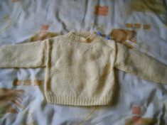 pulover tricotat din bumbac portocaliu deschis copil 12 luni foto