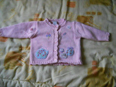 jacheta roz tricotata de la Gymboree din bumbac 100% pentru fetite 1-2 ani foto