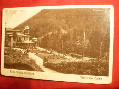 Ilustrata Slanic Moldova Cazinou ed.N.R.Panciu 1930 foto