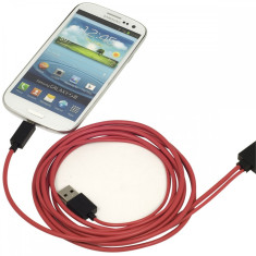 Cablu micro usb hdmi Samsung Cablu telefon tv out cablu mhl micro usb hdmi hdtv mhl Samsung Galaxy S3 SIII i9300 MHL samsung . LIVRARE IMEDIATA! foto